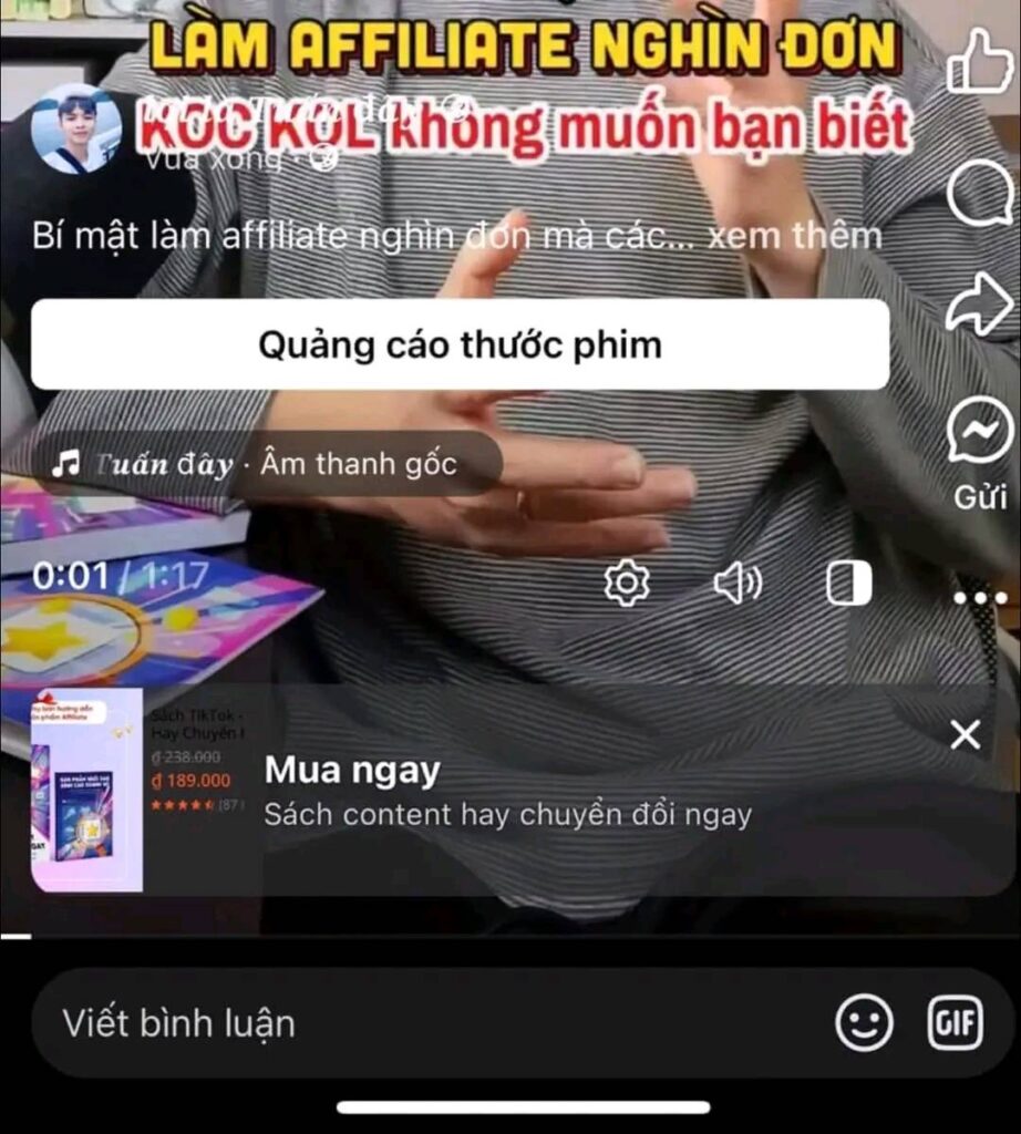Gắn link mua hàng Facebook Reels